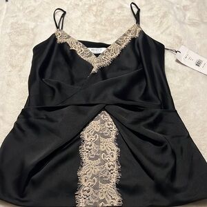 Bailey 44 Agnes cami with beige lace detail.